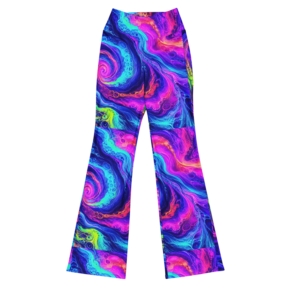 Xenobloom Chroma Vortex Terrain Flare Leggings, front