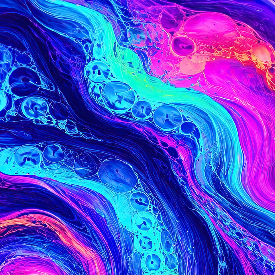 Xenobloom Chroma Vortex Terrain Flare Leggings, print zoom: full-resolution print detail
