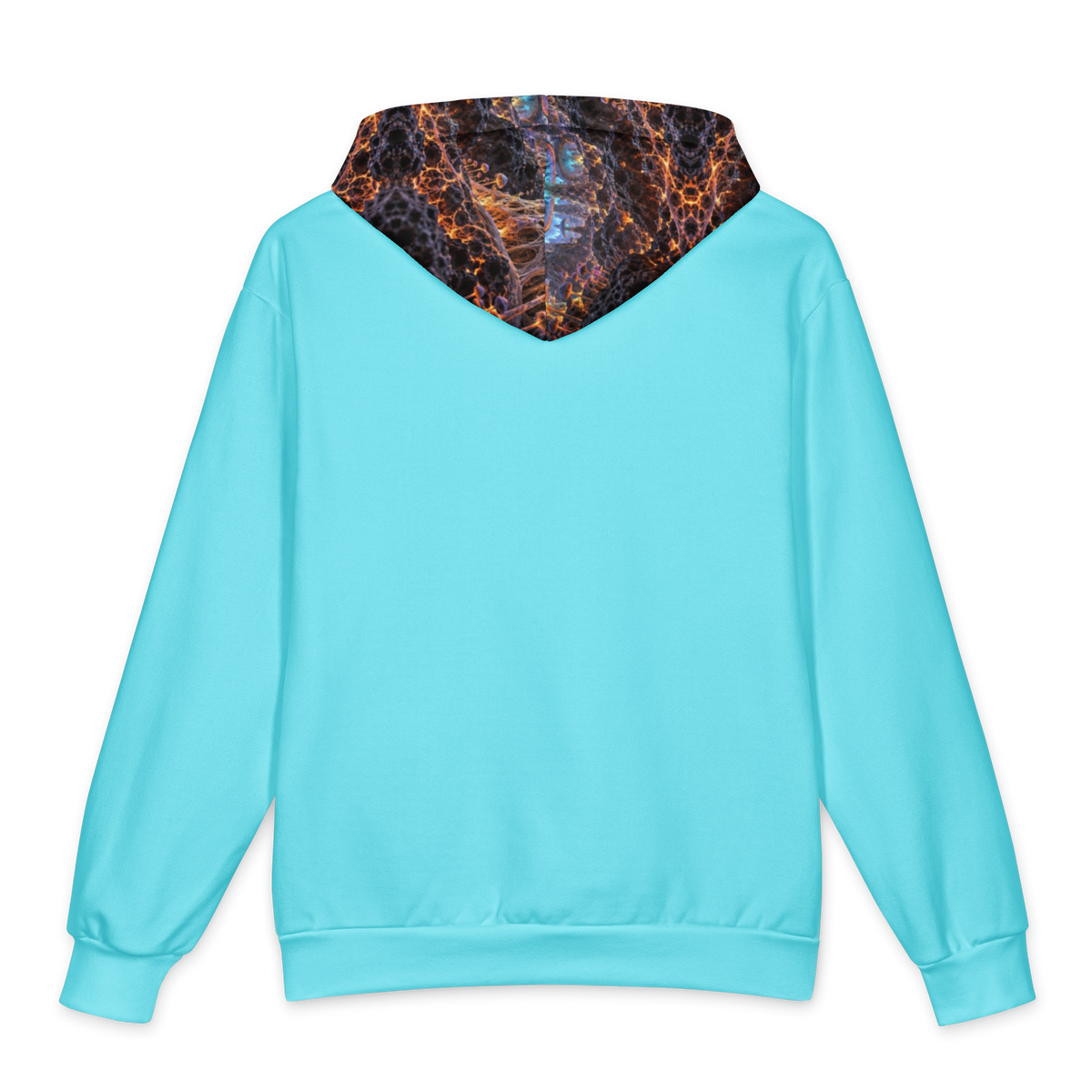 Xenospore Orbit Cyan Terrain Hoodie all-over print oversized hoodie, back